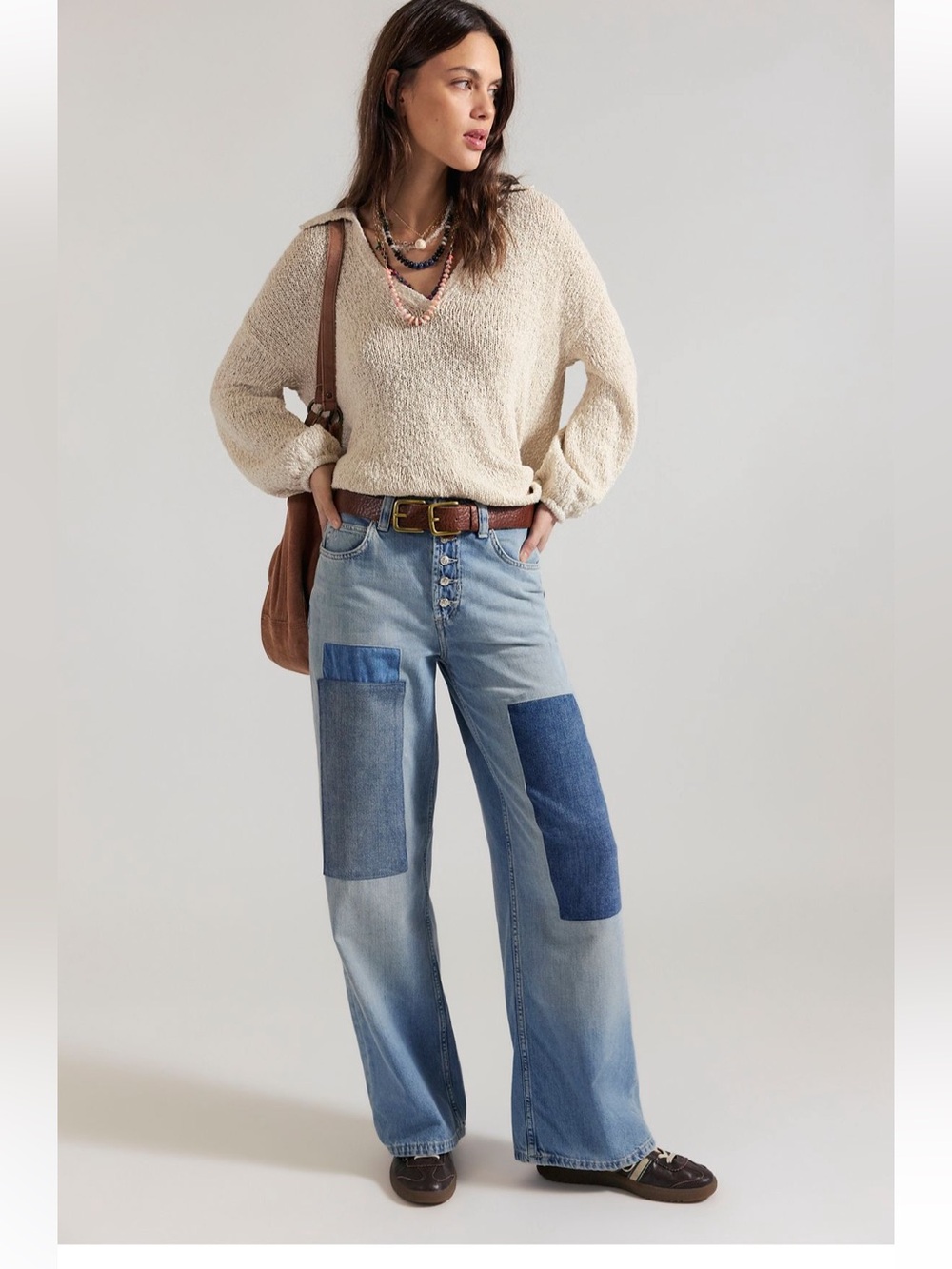 Free People Nia Patchwork Boyfriend Jeans- size 32